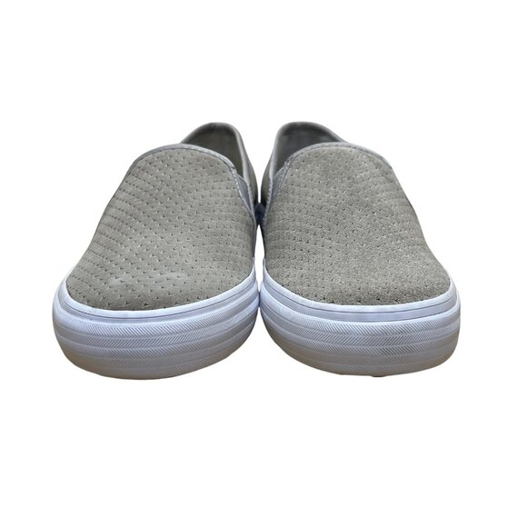 Keds Women’s Grey Suede Perforated Pattern Slip-On  Flat Sneakers Size 7.5 - Picture 2 of 8